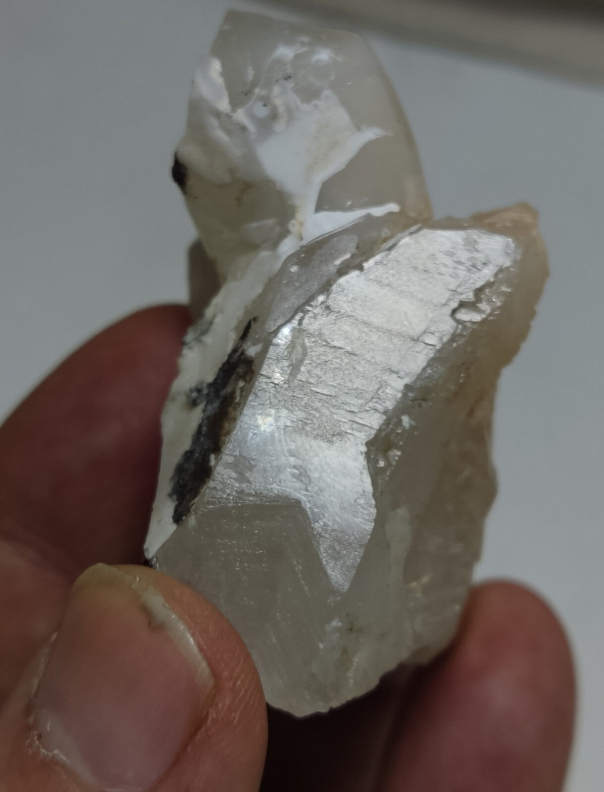 70 grams natural quartz crystal specimen with amphibole inclusions
