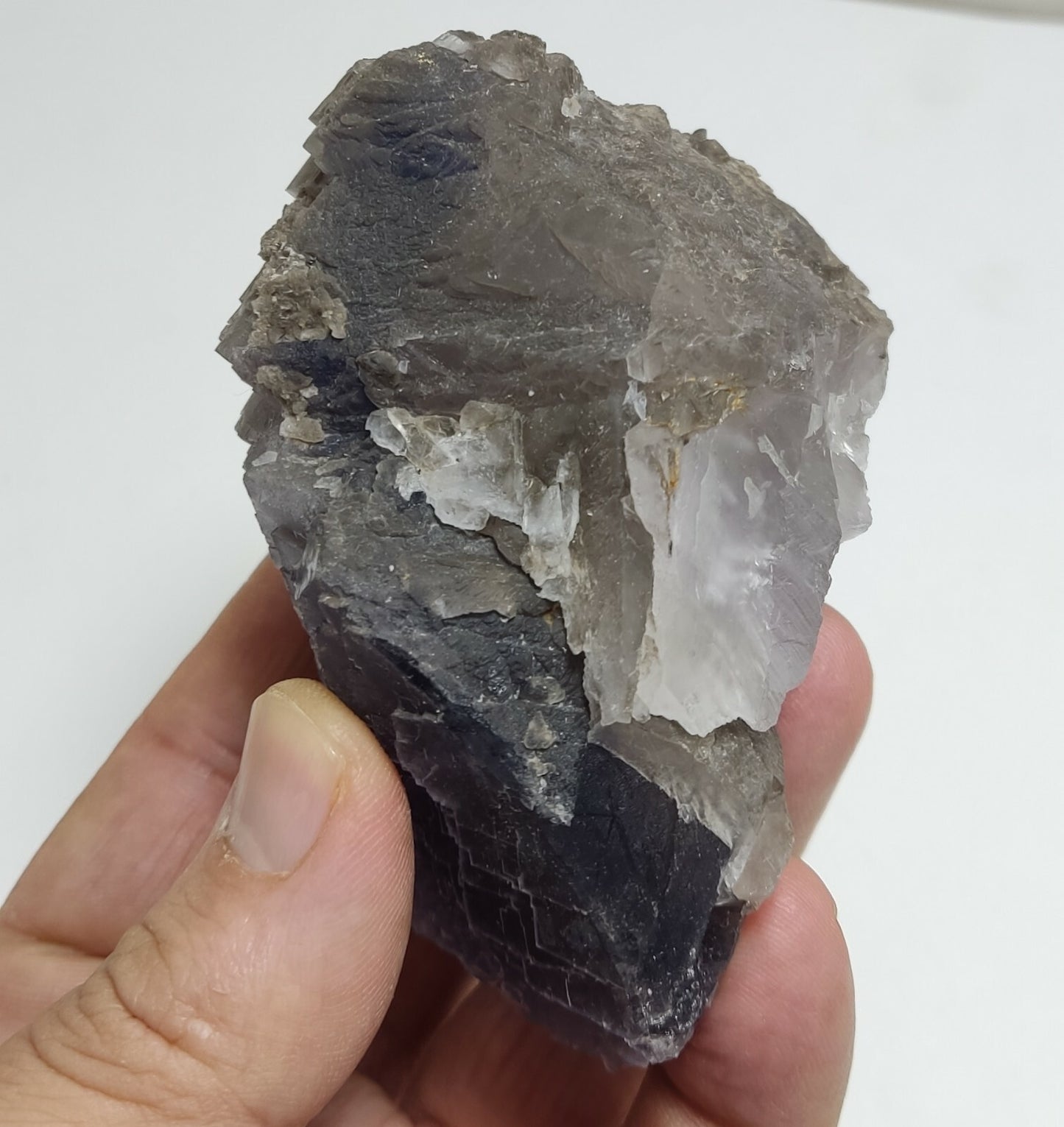 An amazing specimen of cubic dark purplish color Fluorite 433 grams