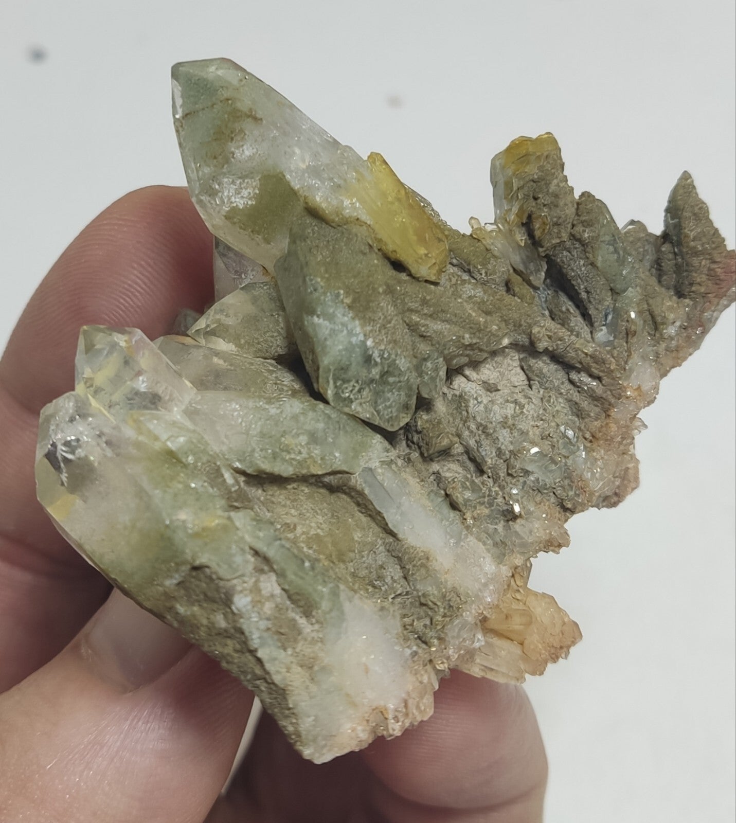 An Aesthetic Natural beautifully terminated Chlorite Quartz cluster 100 grams