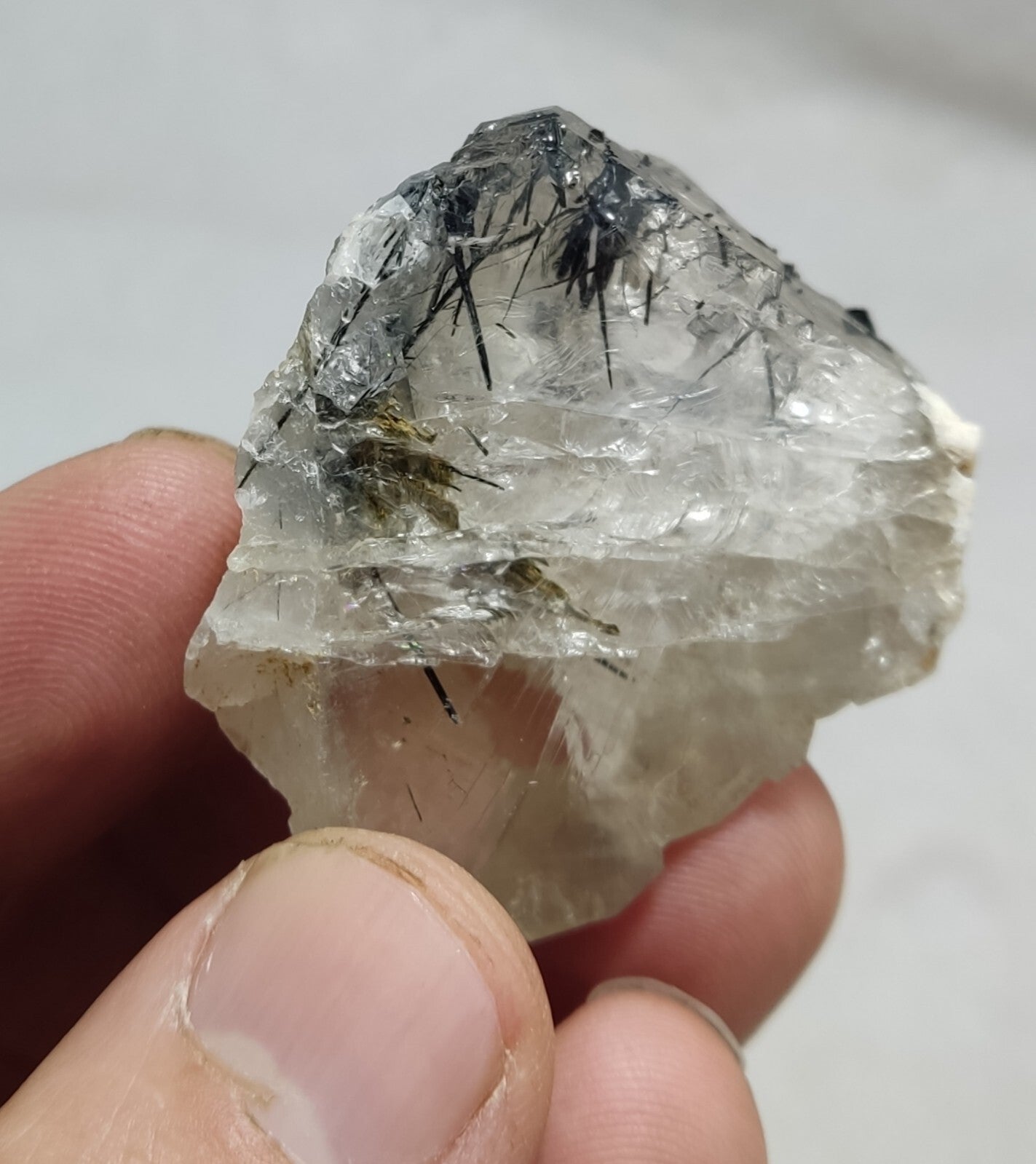 An Aesthetic Natural terminated Quartz crystal with unique inclusions 49 grams