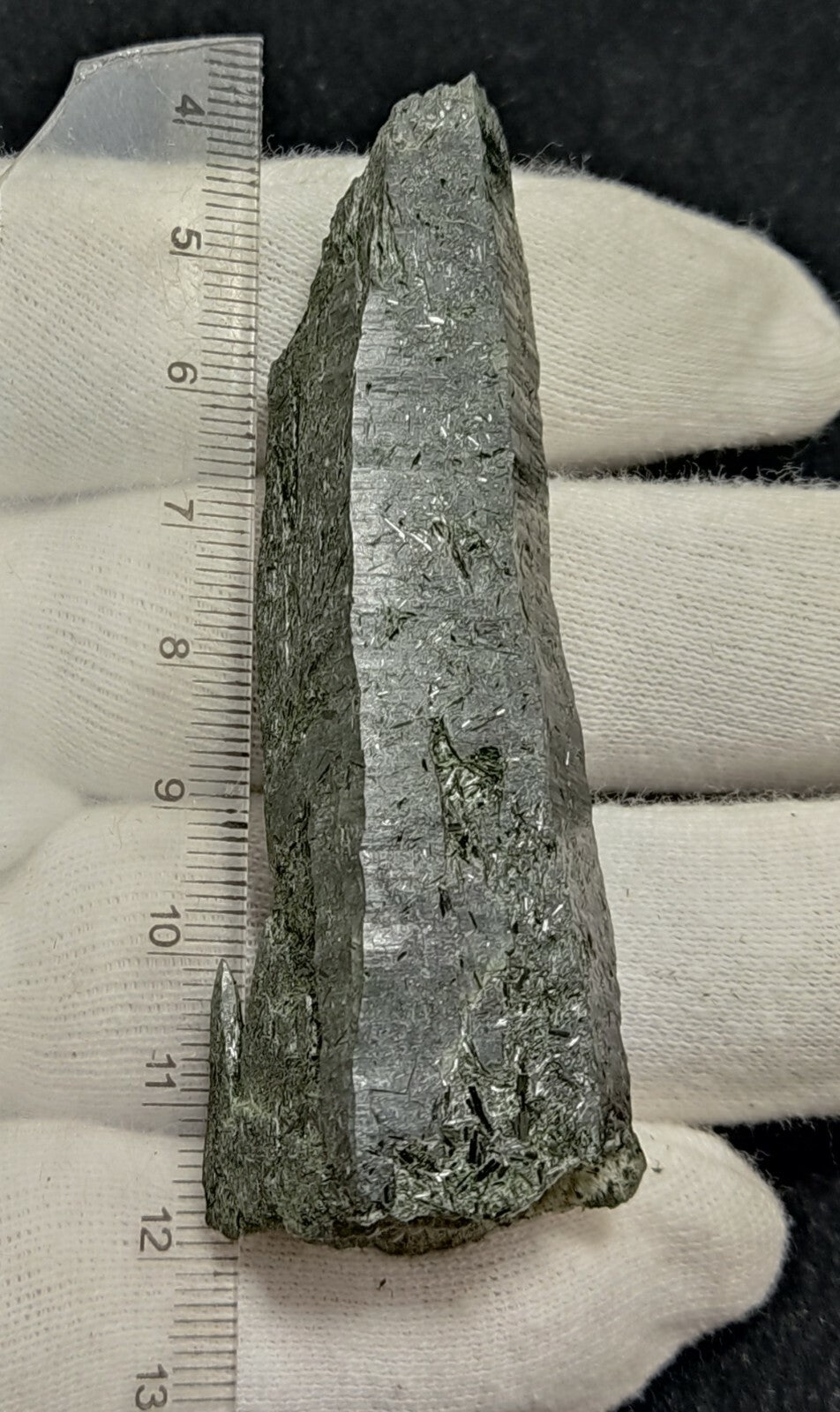 An Aesthetic Natural etched terminated Chlorite Quartz crystal specimen 50 grams