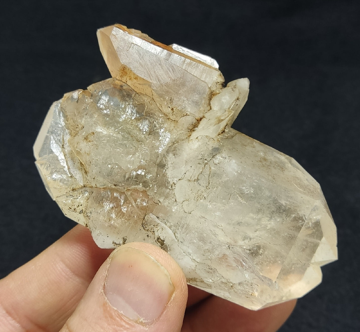 Chlorite/iron quartz crystal Natural floater tabular double terminated  85 grams