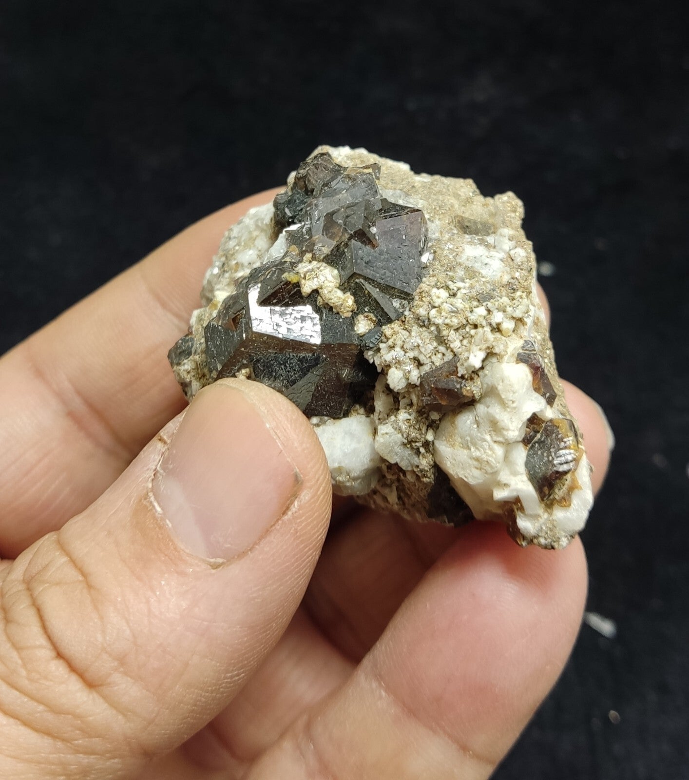 An amazing specimen of andradite garnet crystals cluster 61 grams
