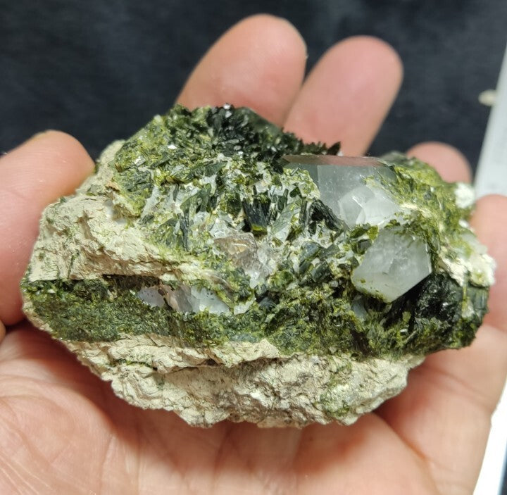 An Aesthetic terminated epidote Quartz specimen 265 grams