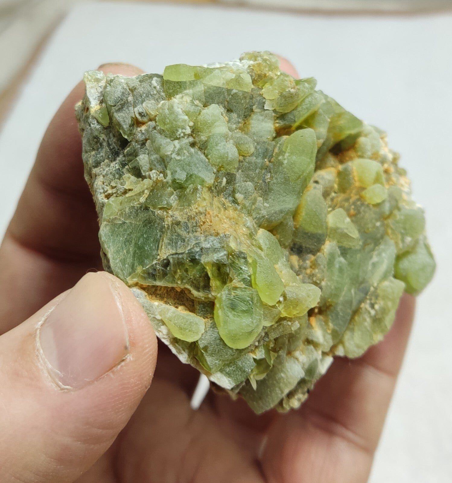 An Aesthetic terminated specimen of peridot 180 grams