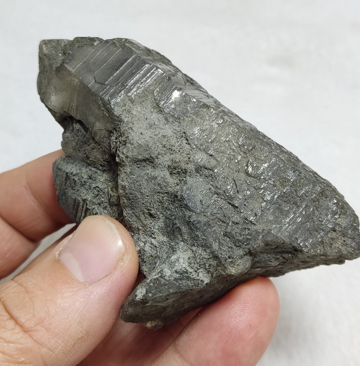 An Aesthetic Natural terminated Chlorite Quartz crystal specimen 135 grams