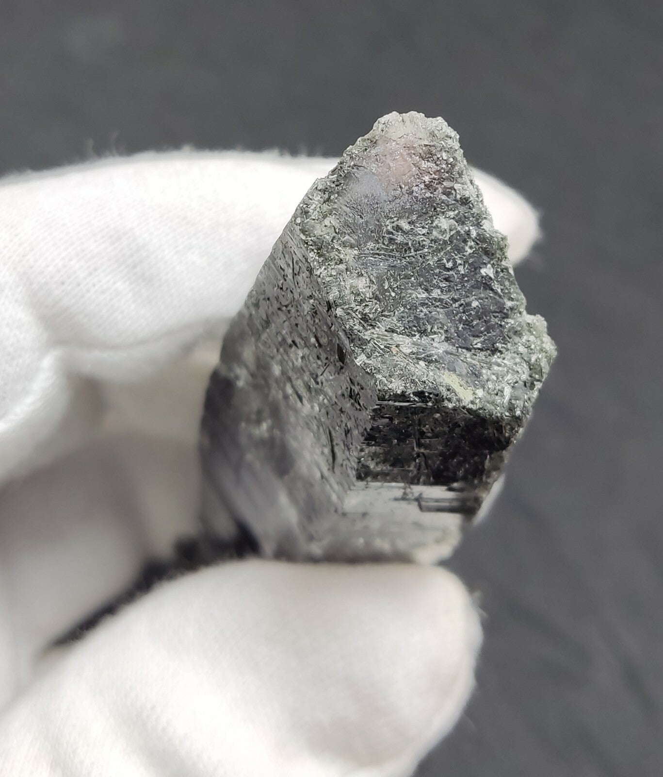 An Aesthetic Natural etched terminated Chlorite Quartz crystal specimen 82 grams