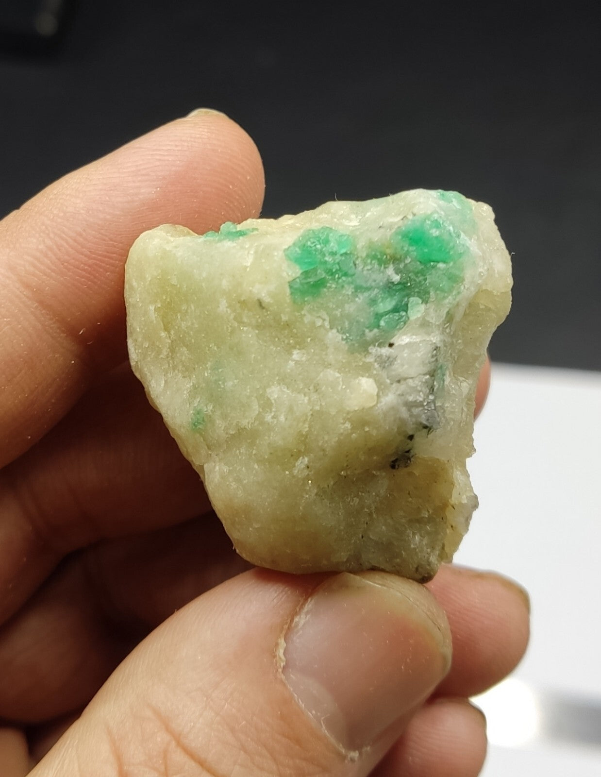 An Aesthetic miniature specimen of emerald in matrix 38 grams