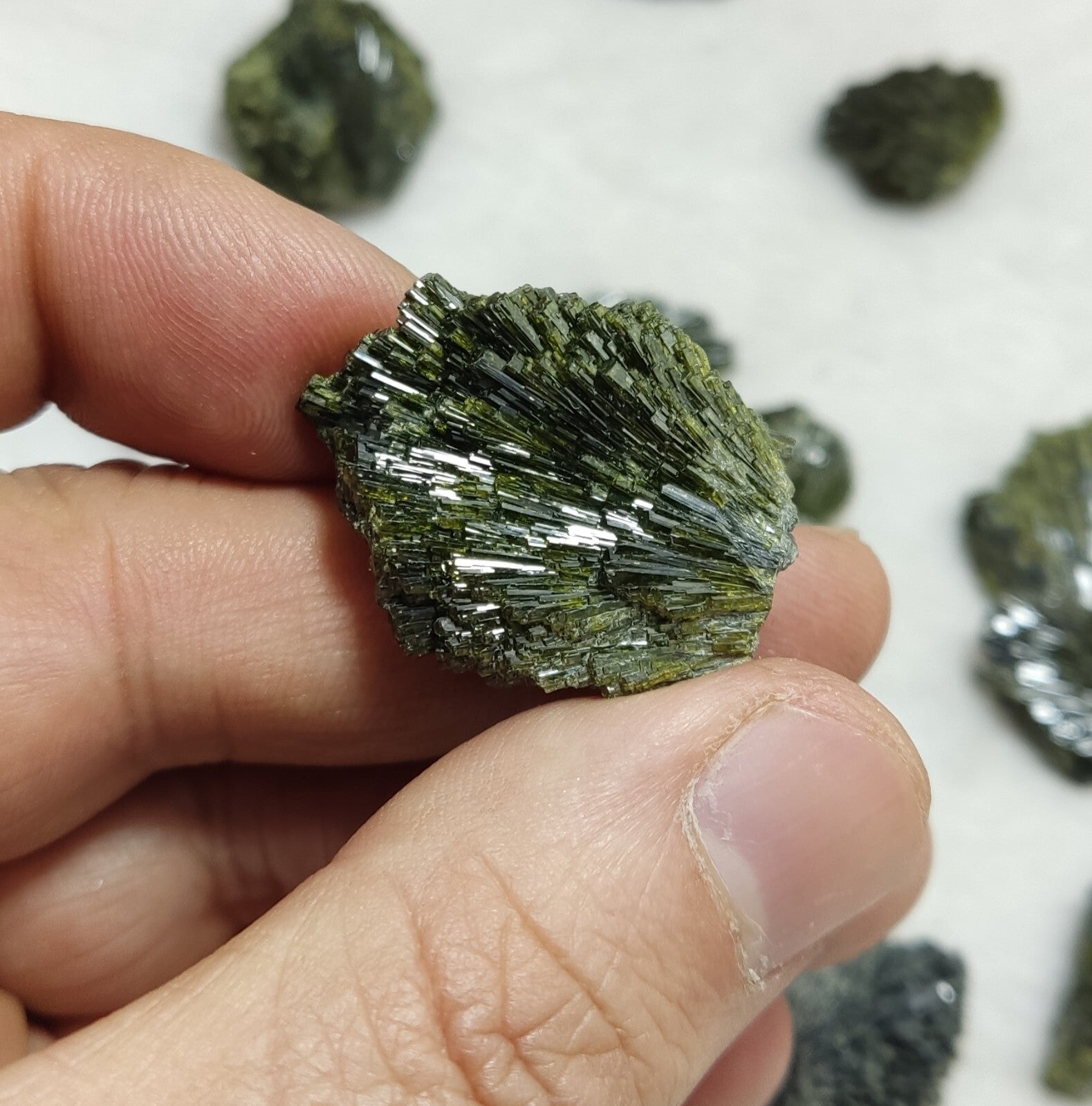 Natural Dark Green Epidotes crystals Random Selection.