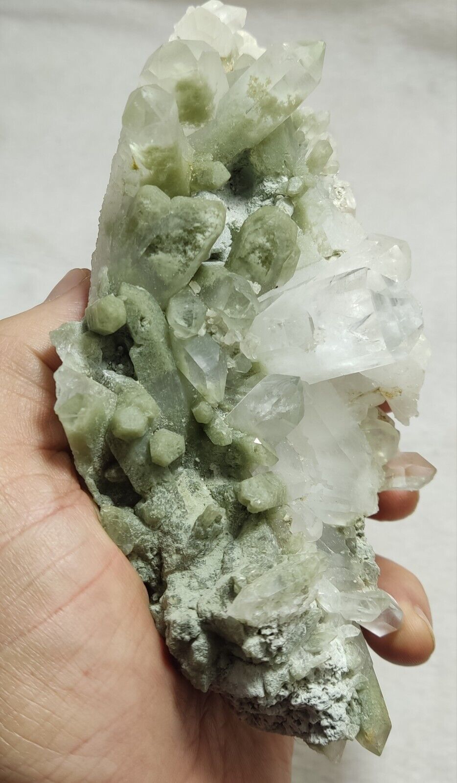 An Aesthetic large terminated chlorite Quartz cluster 504 grams