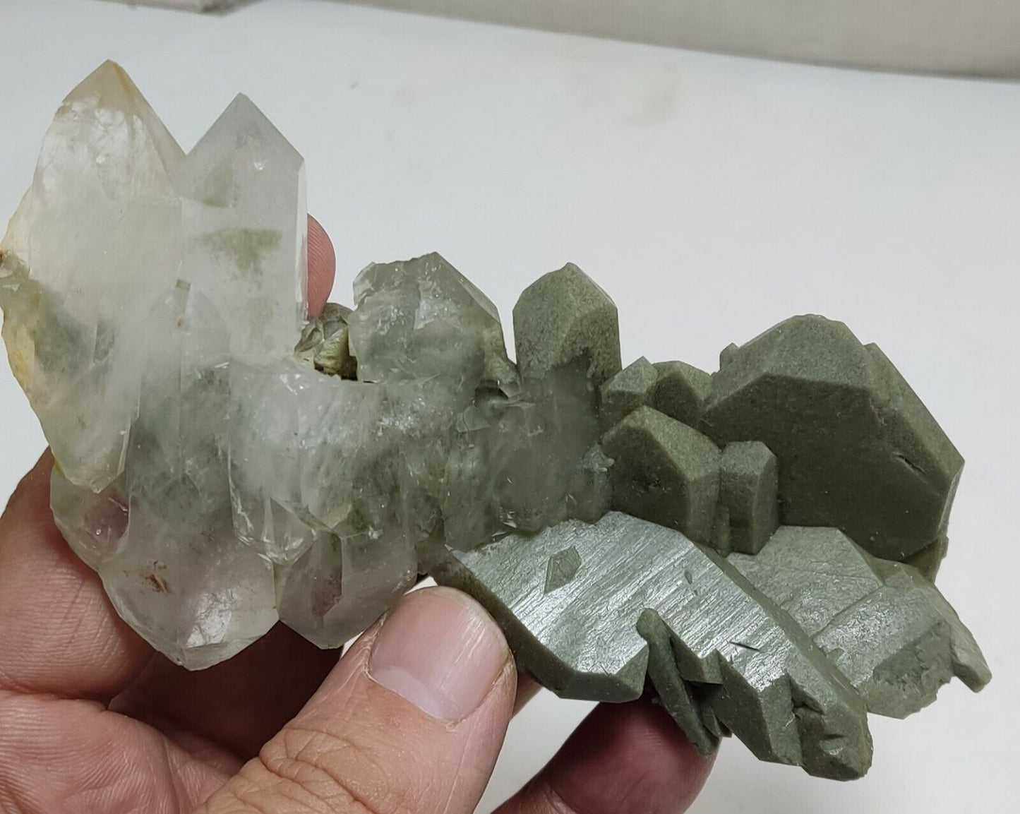 An Aesthetic Natural beautifully terminated Chlorite Quartz cluster 196 grams