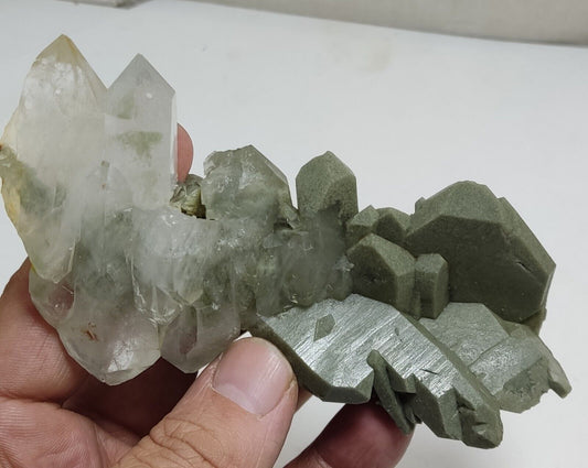 An Aesthetic Natural beautifully terminated Chlorite Quartz cluster 196 grams