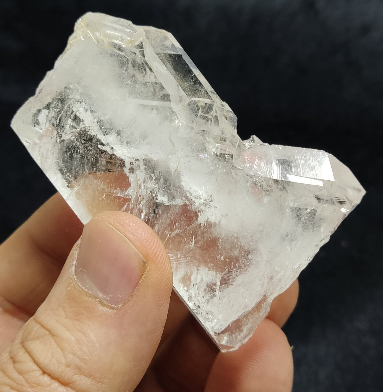 An amazing specimen of terminated faden Quartz crystal 73 grams