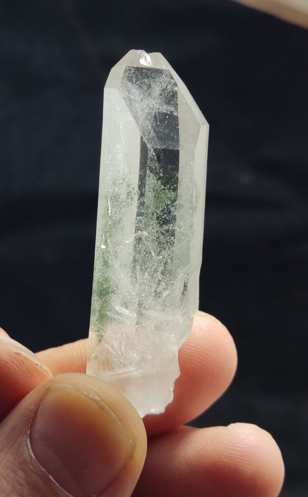 An Aesthetic Natural terminated Quartz crystal with chlorite inclusions 24 grams