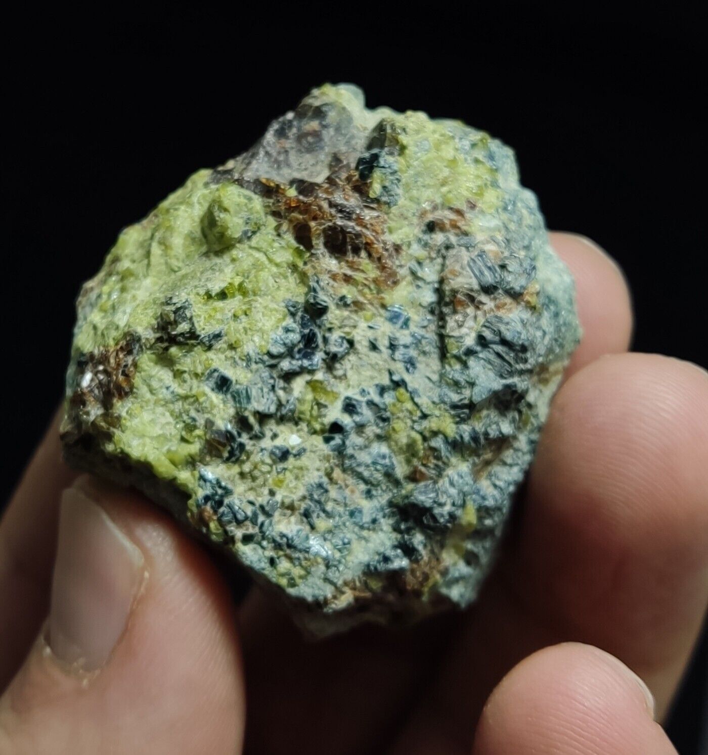 Andradite garnets on matrix with epidote and clinochlore 56 grams