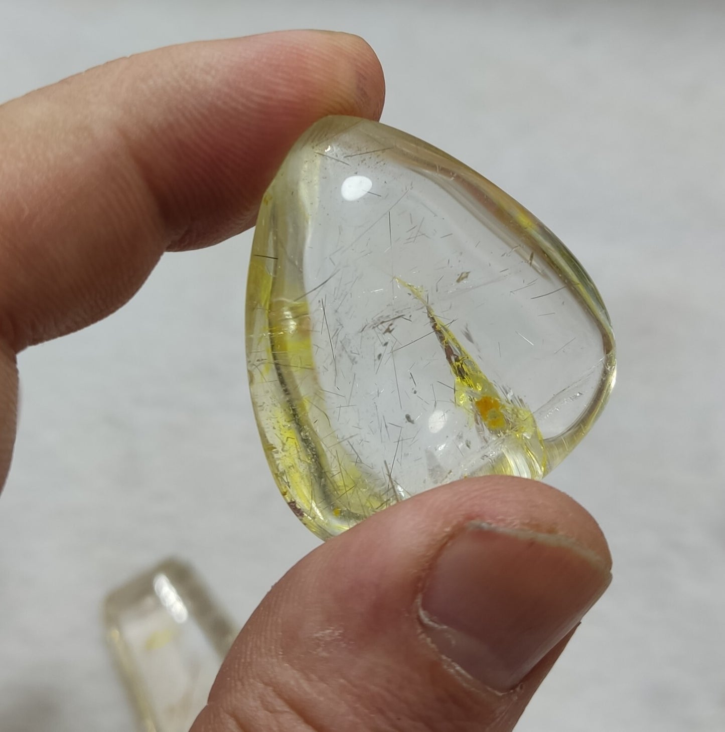 An amazing collection of 2 Rutilated polished quartz tumbles 46 grams