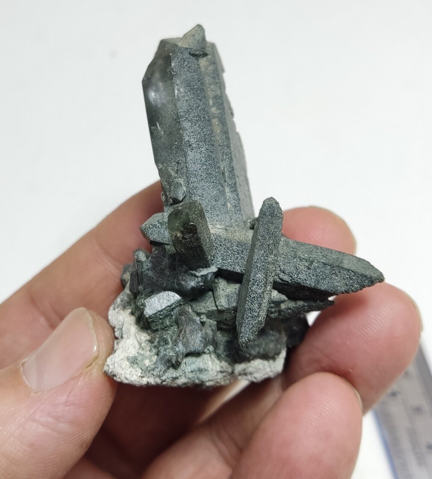 A very Aesthetic Natural beautifully terminated Chlorite Quartz cluster 60 grams