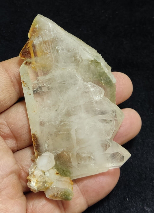 An Aesthetic Natural terminated quartz with Chlorite and iron stains 98 grams