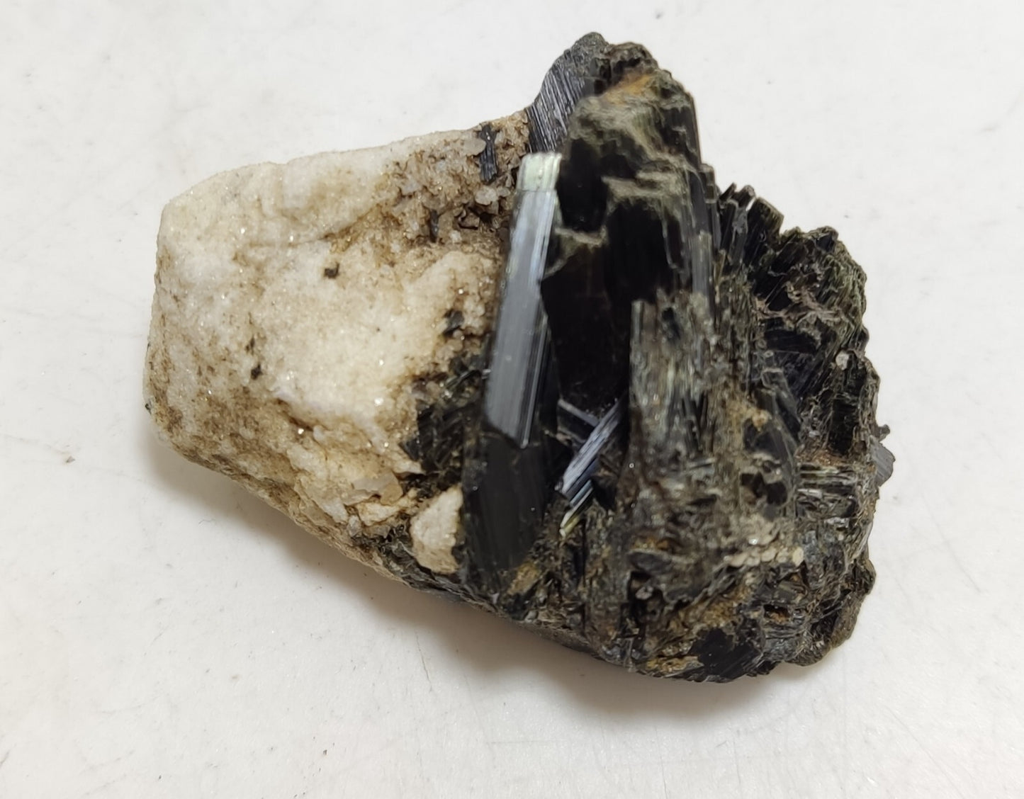 An aesthetic specimen of terminated aegirine crystals on matrix 25 grams