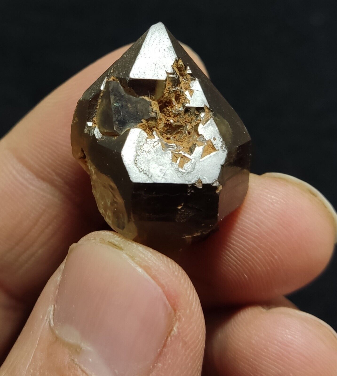 An Aesthetic double terminated smoky quartz crystal 14 grams