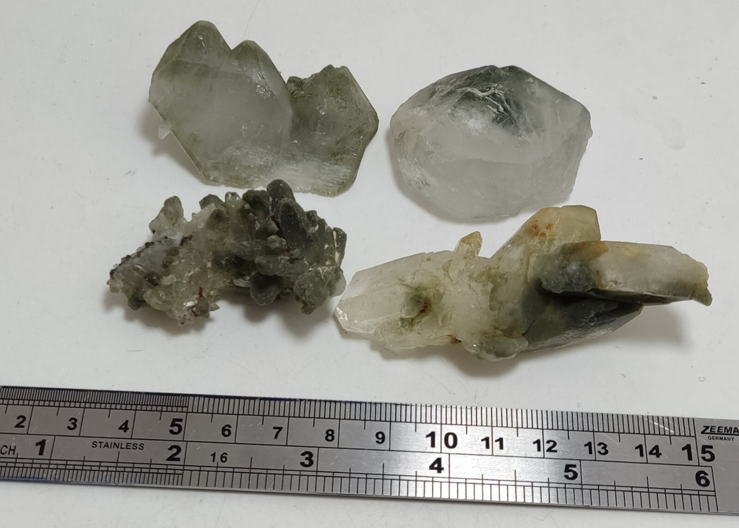 An Aesthetic terminated chlorite Quartz clusters lot of  4 specimens