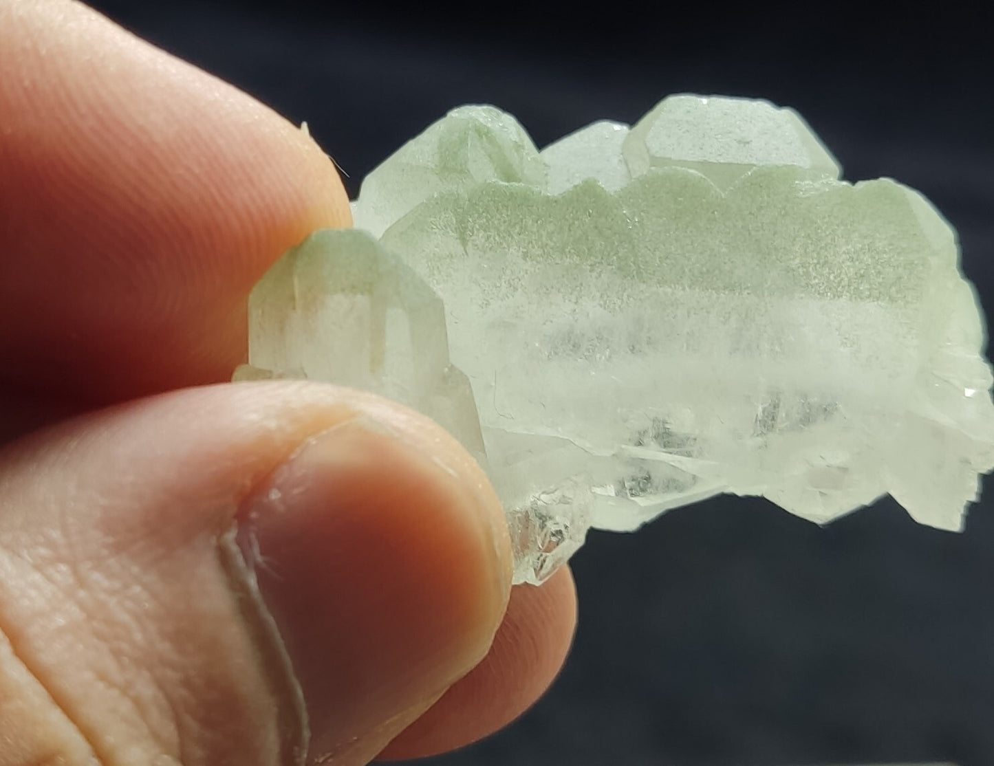 An Aesthetic specimen of Quartz cluster with chlorite spots 17 grams