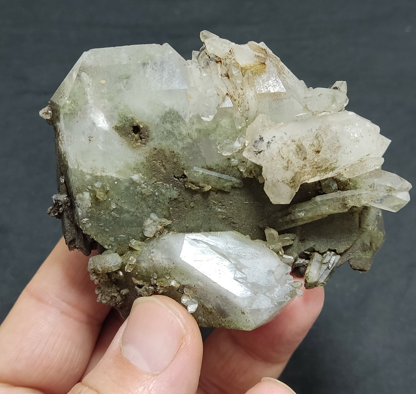 An Aesthetic Natural beautifully terminated Chlorite Quartz crystal 163 grams