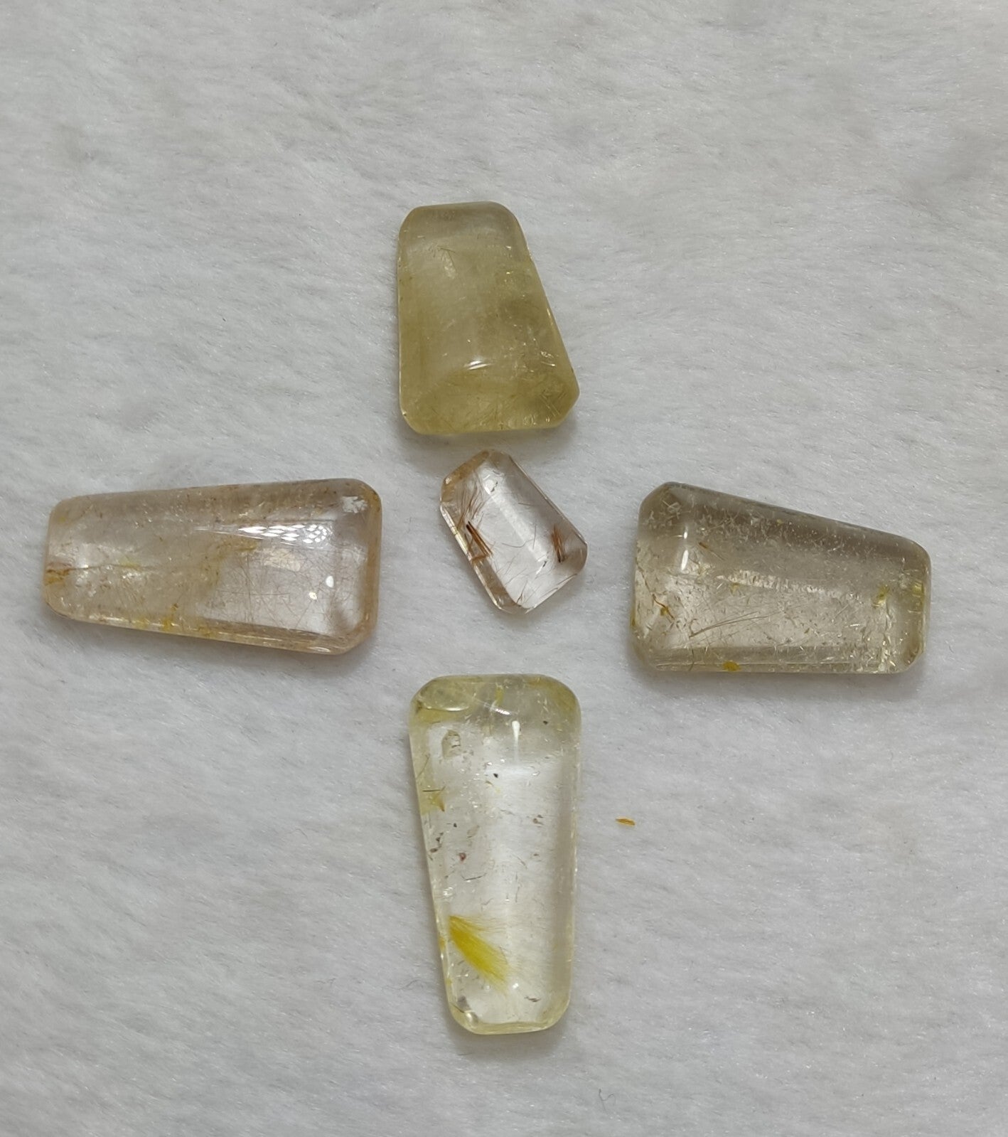 An amazing lot of Rutilated polished quartz tumbles 46 grams