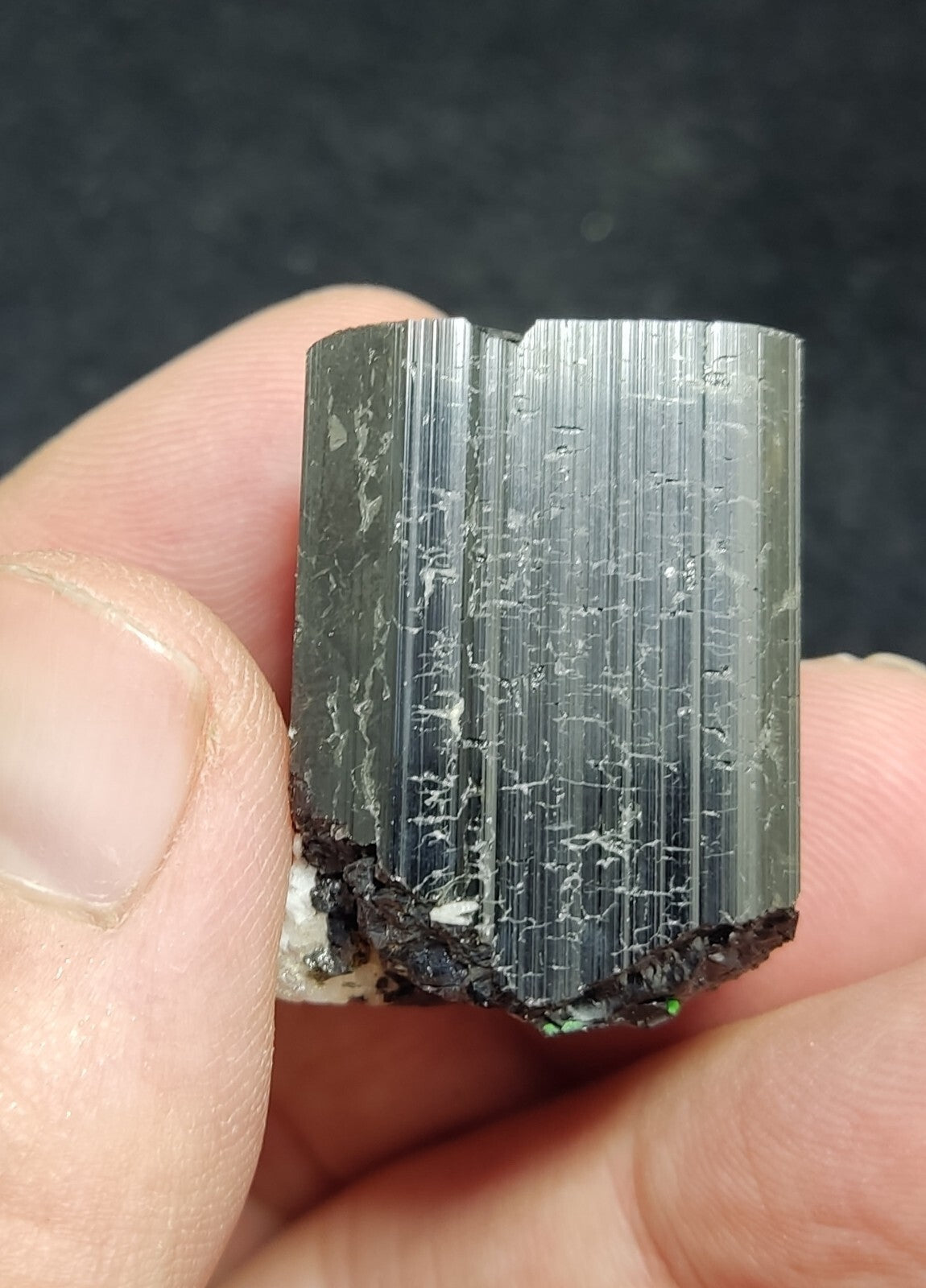 An Aesthetic specimen of black Tourmaline crystal with apatite 34 grams