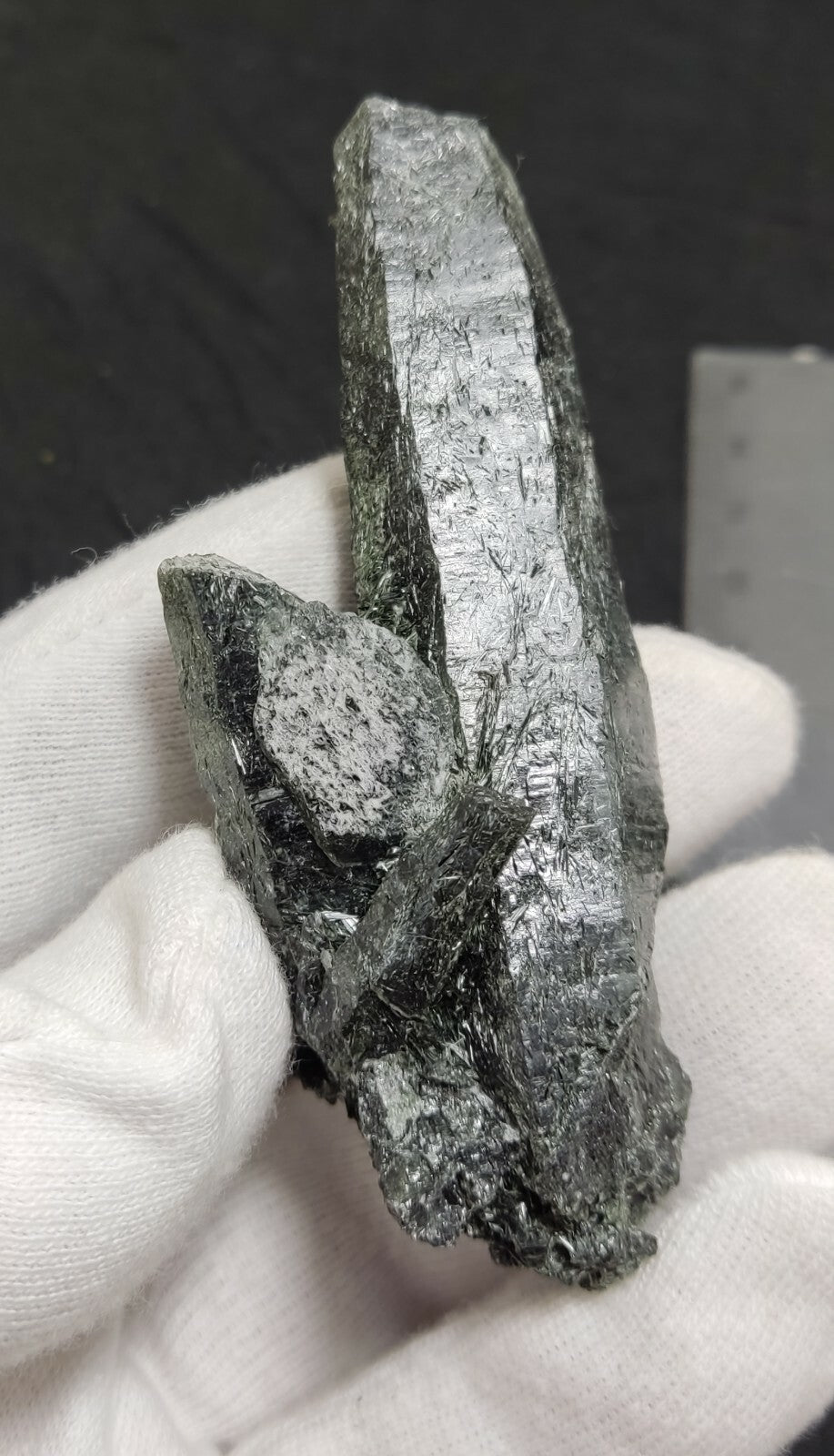 An Aesthetic Natural etched terminated Chlorite Quartz crystal specimen 75 grams