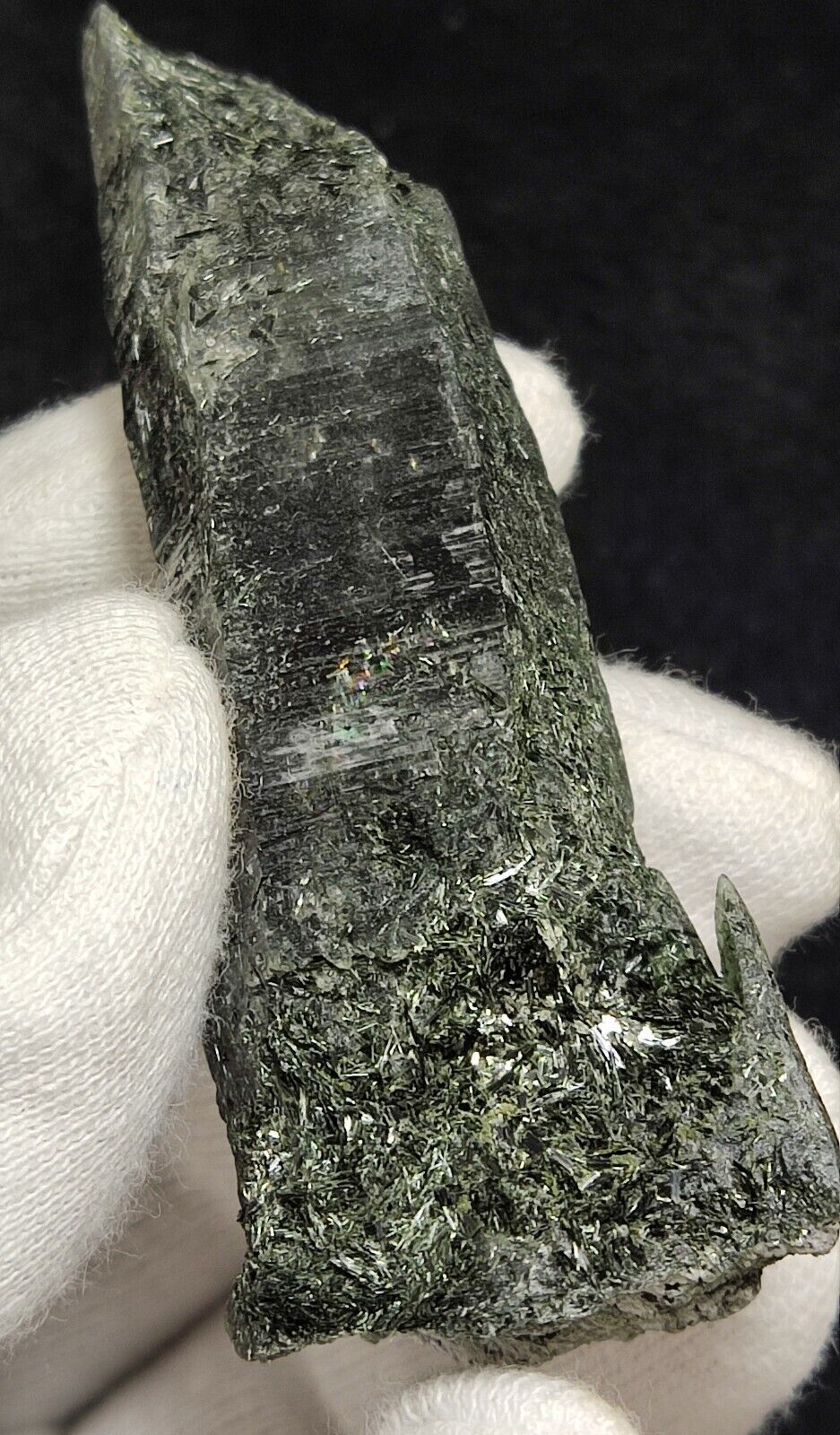 An Aesthetic Natural etched terminated Chlorite Quartz crystal specimen 50 grams