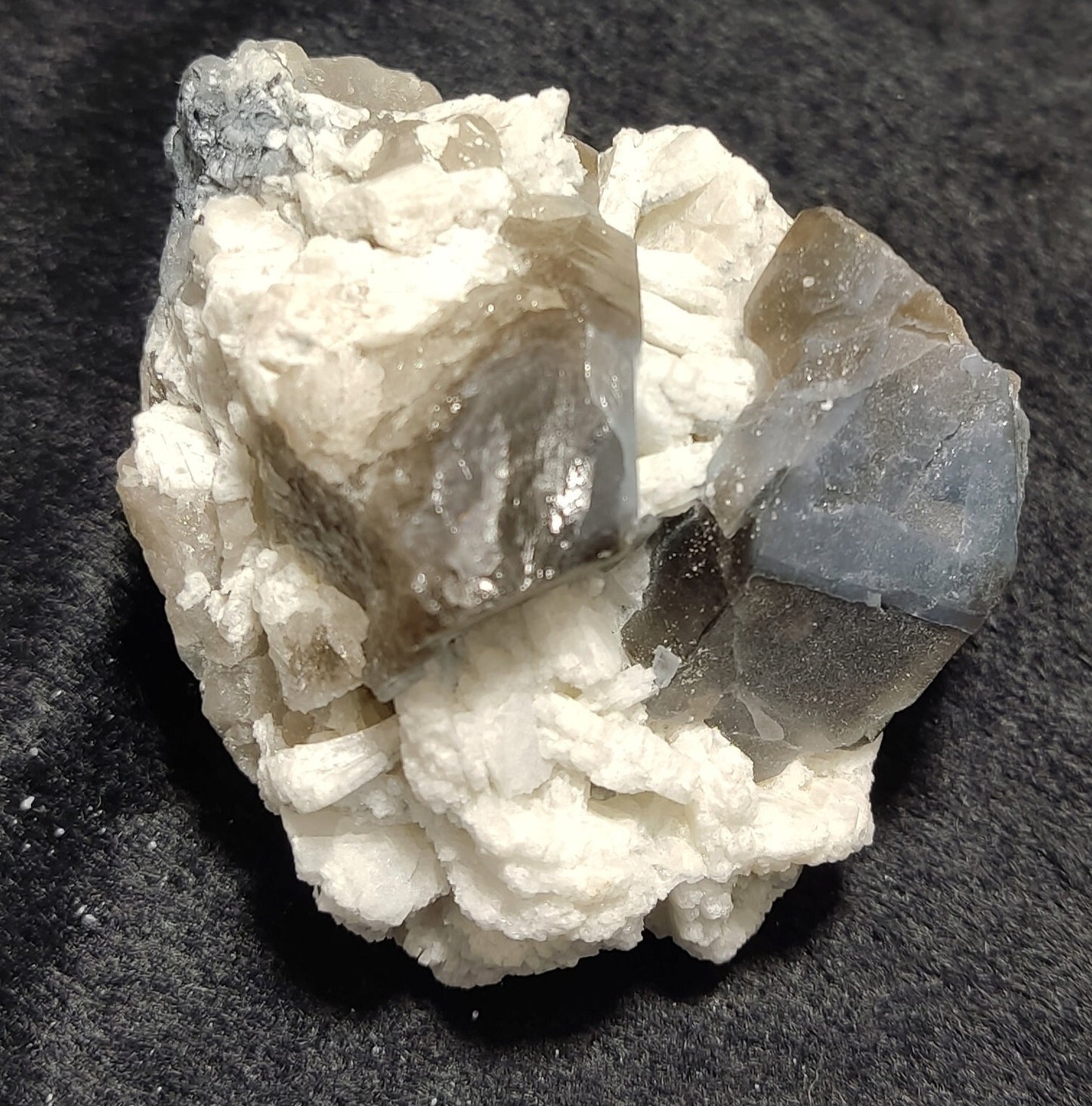 An Aesthetic specimen of Indicolite Included Quartz Crystal On Matrix 186 grams