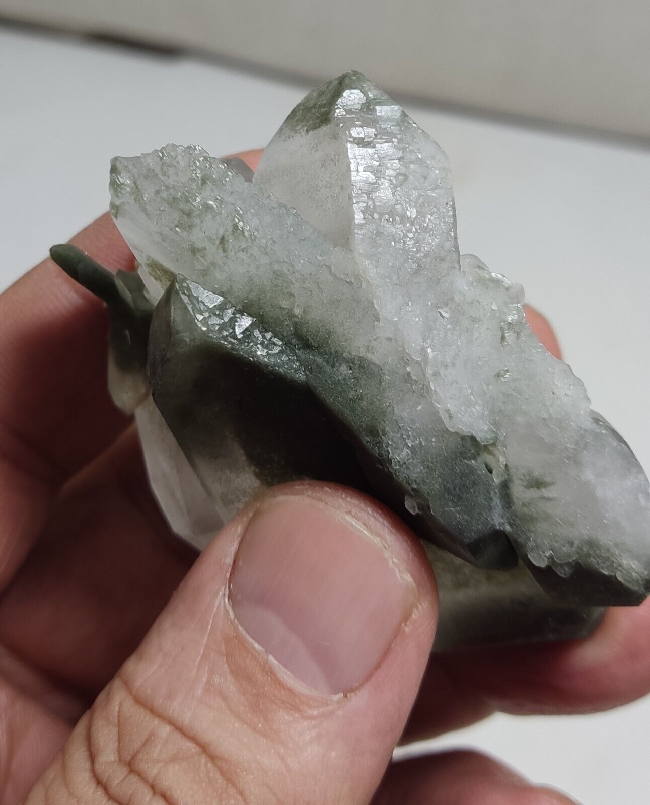 A very Aesthetic Natural beautifully terminated Chlorite Quartz crystal 88 grams