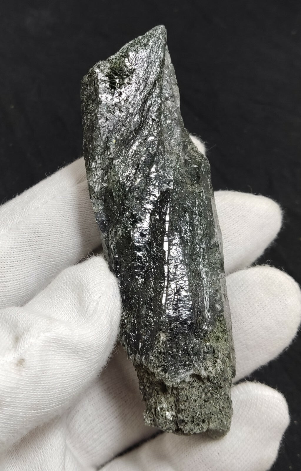 An Aesthetic Natural etched terminated Chlorite Quartz crystal specimen 82 grams