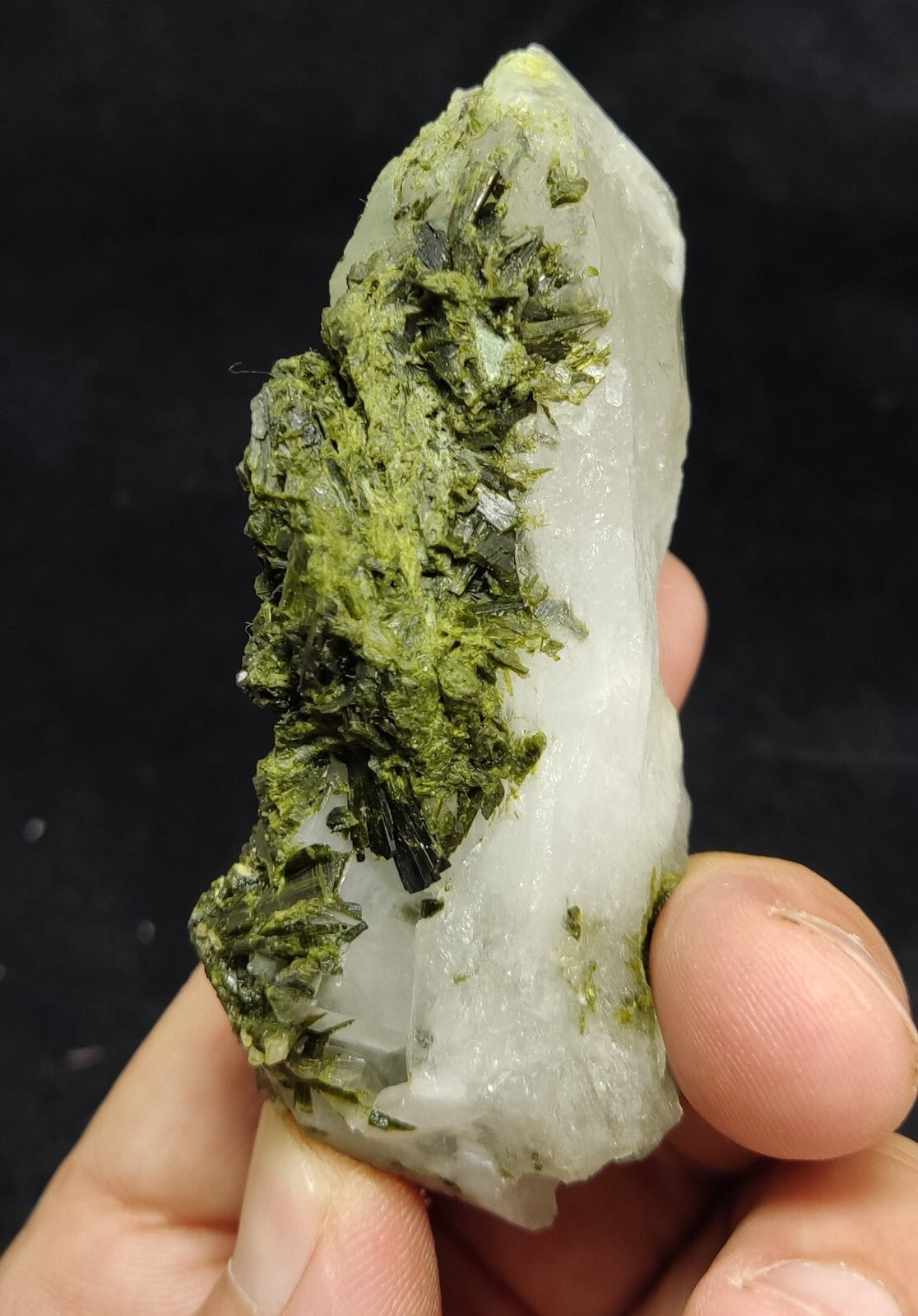 An Aesthetic terminated epidote Quartz specimen 111 grams