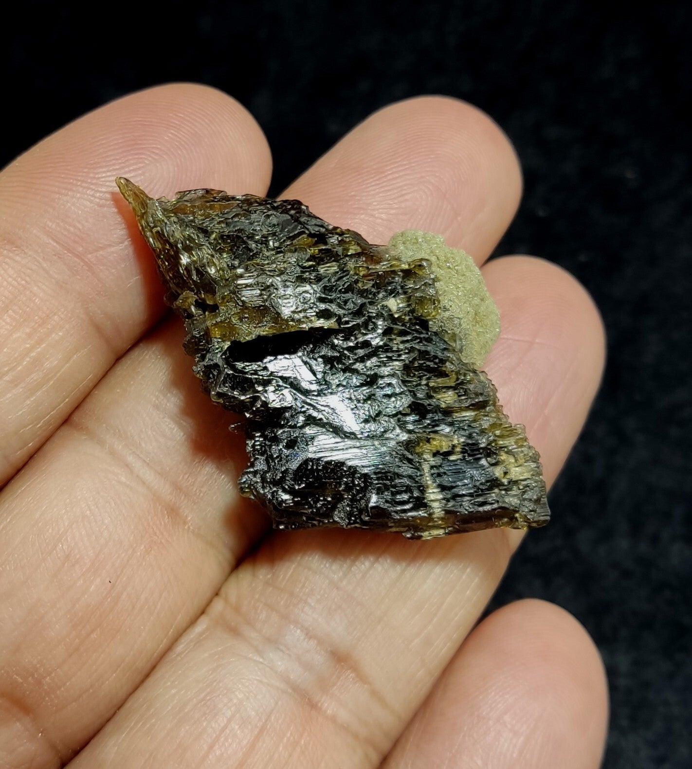 Single etched Epidote Crystal 14 grams