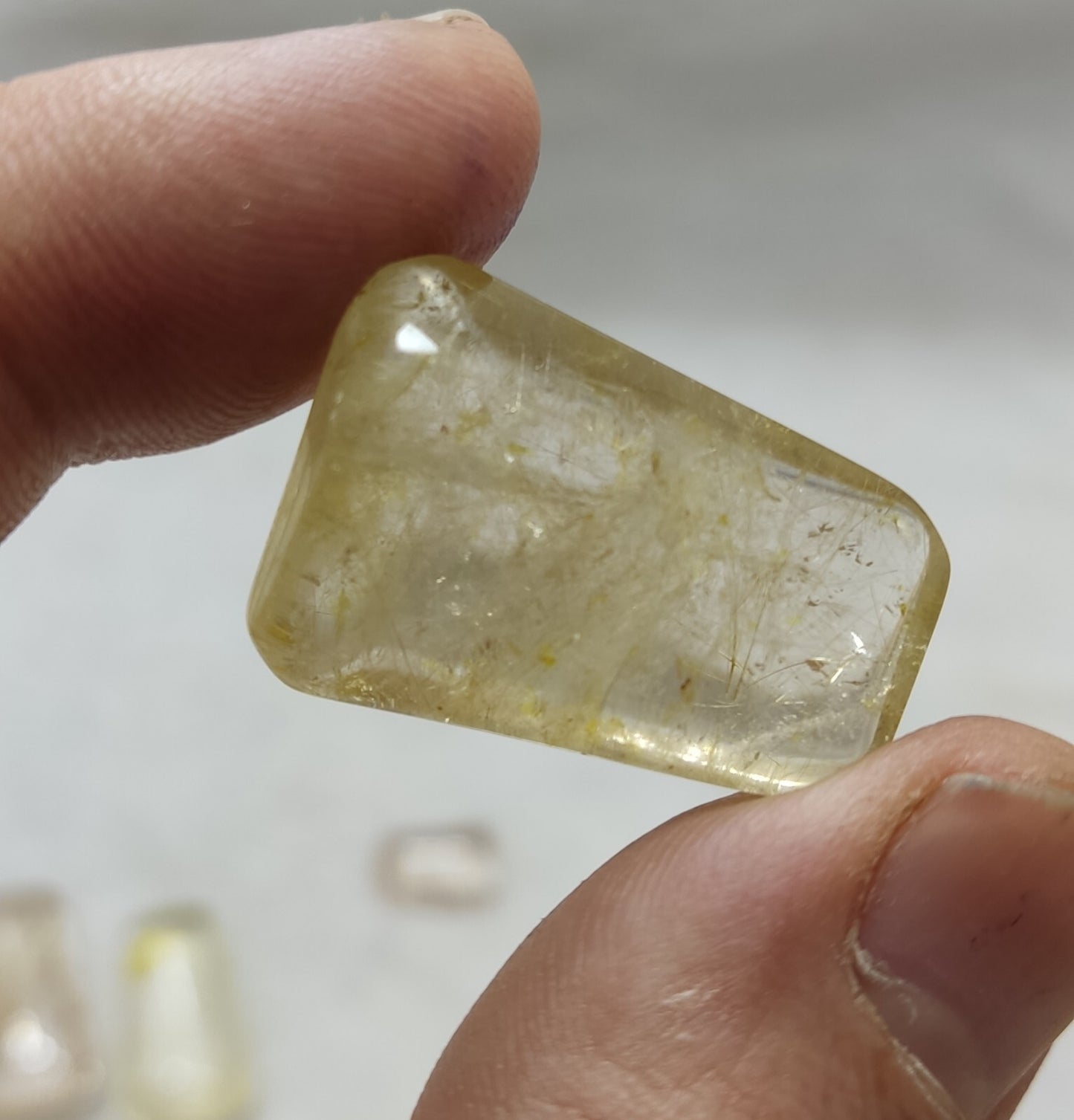 An amazing lot of Rutilated polished quartz tumbles 46 grams