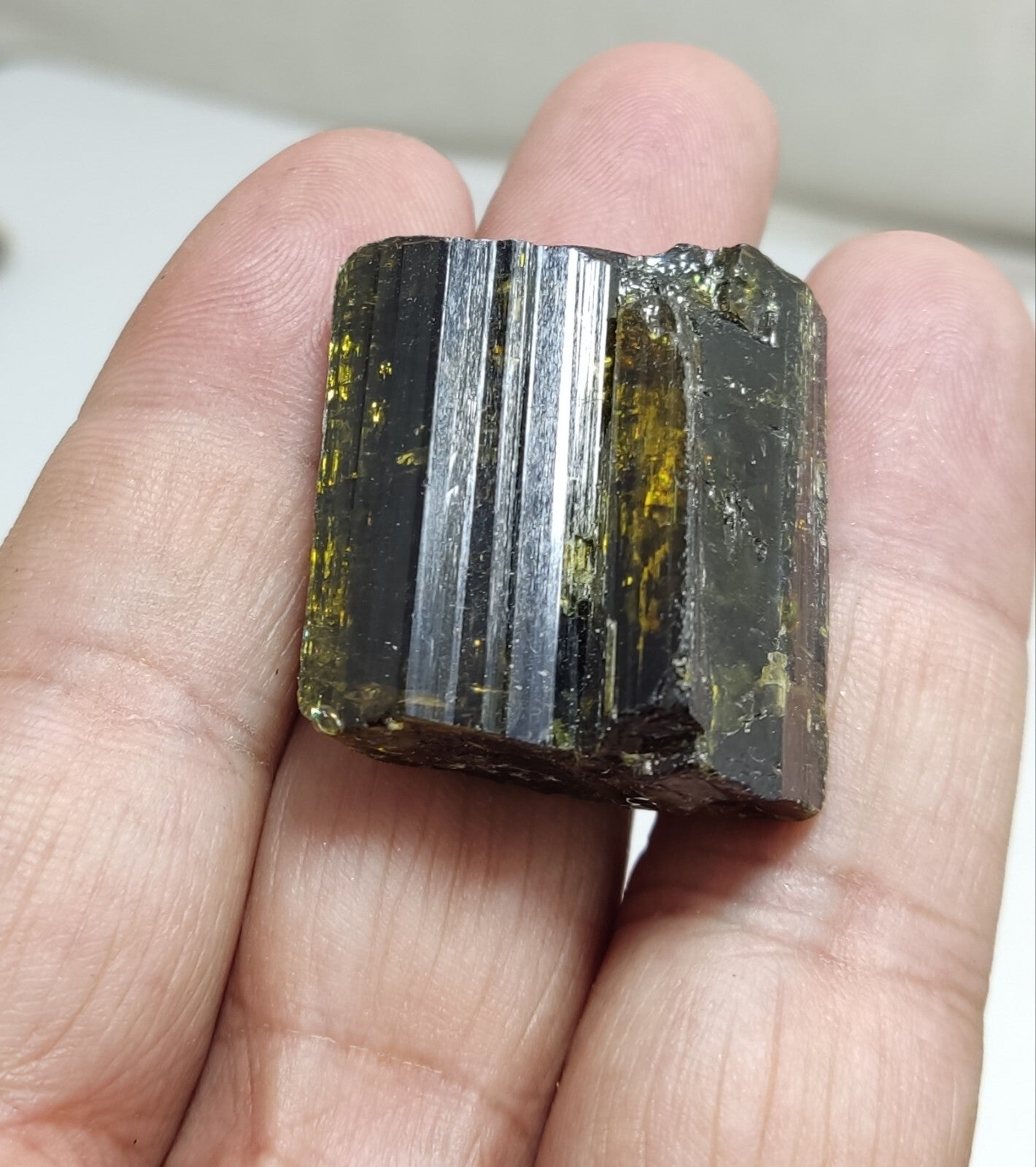 An Aesthetic specimen of epidote crystal 30 grams