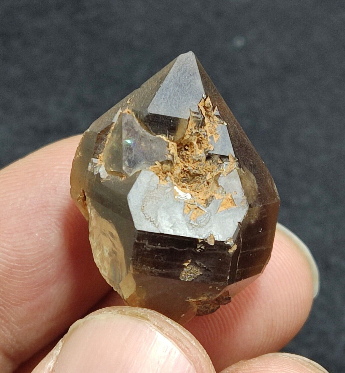 An Aesthetic double terminated smoky quartz crystal 14 grams