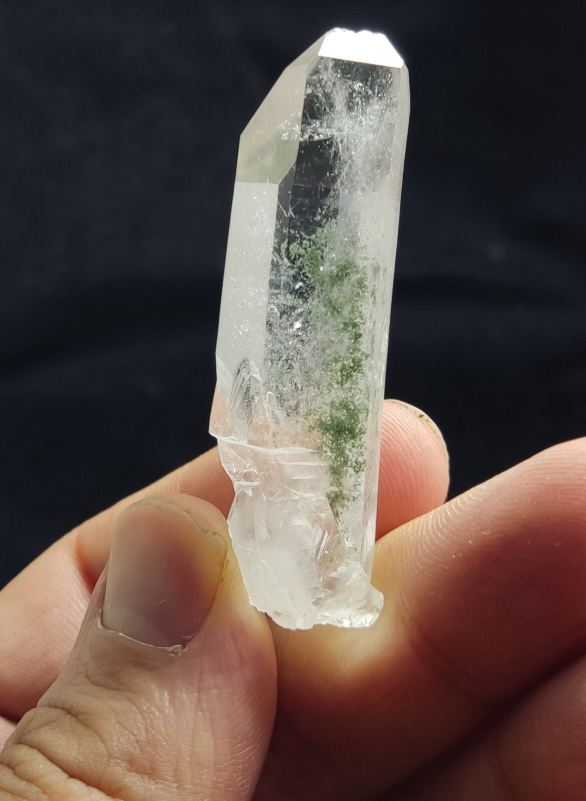 An Aesthetic Natural terminated Quartz crystal with chlorite inclusions 24 grams