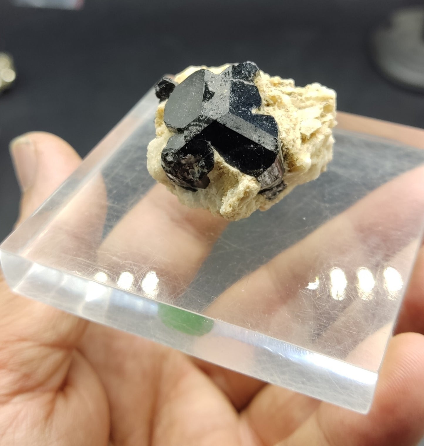 An aesthetic specimen of black tourmaline crystal on matrix 21 grams