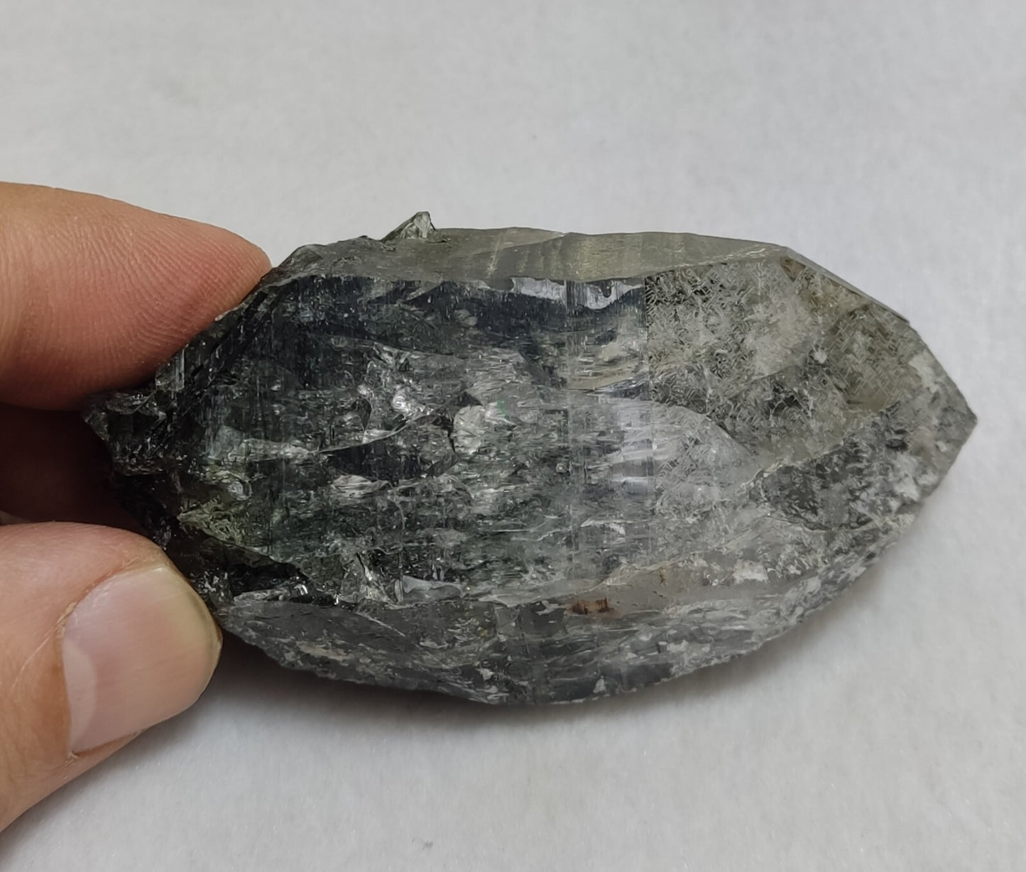 An Aesthetic Natural terminated chlorite quartz crystal 129 grams
