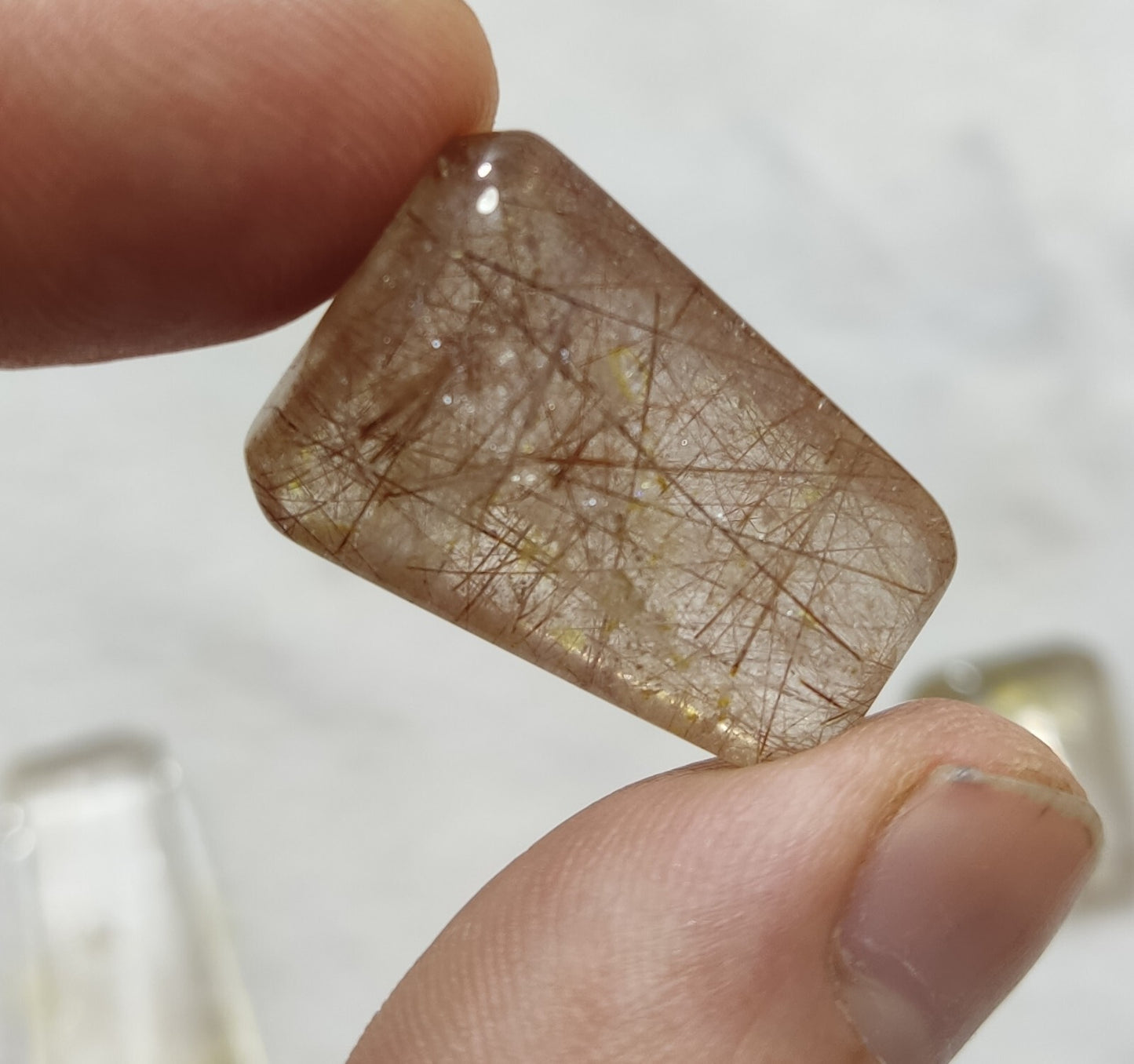 An amazing lot of Rutilated polished quartz tumbles 51 grams