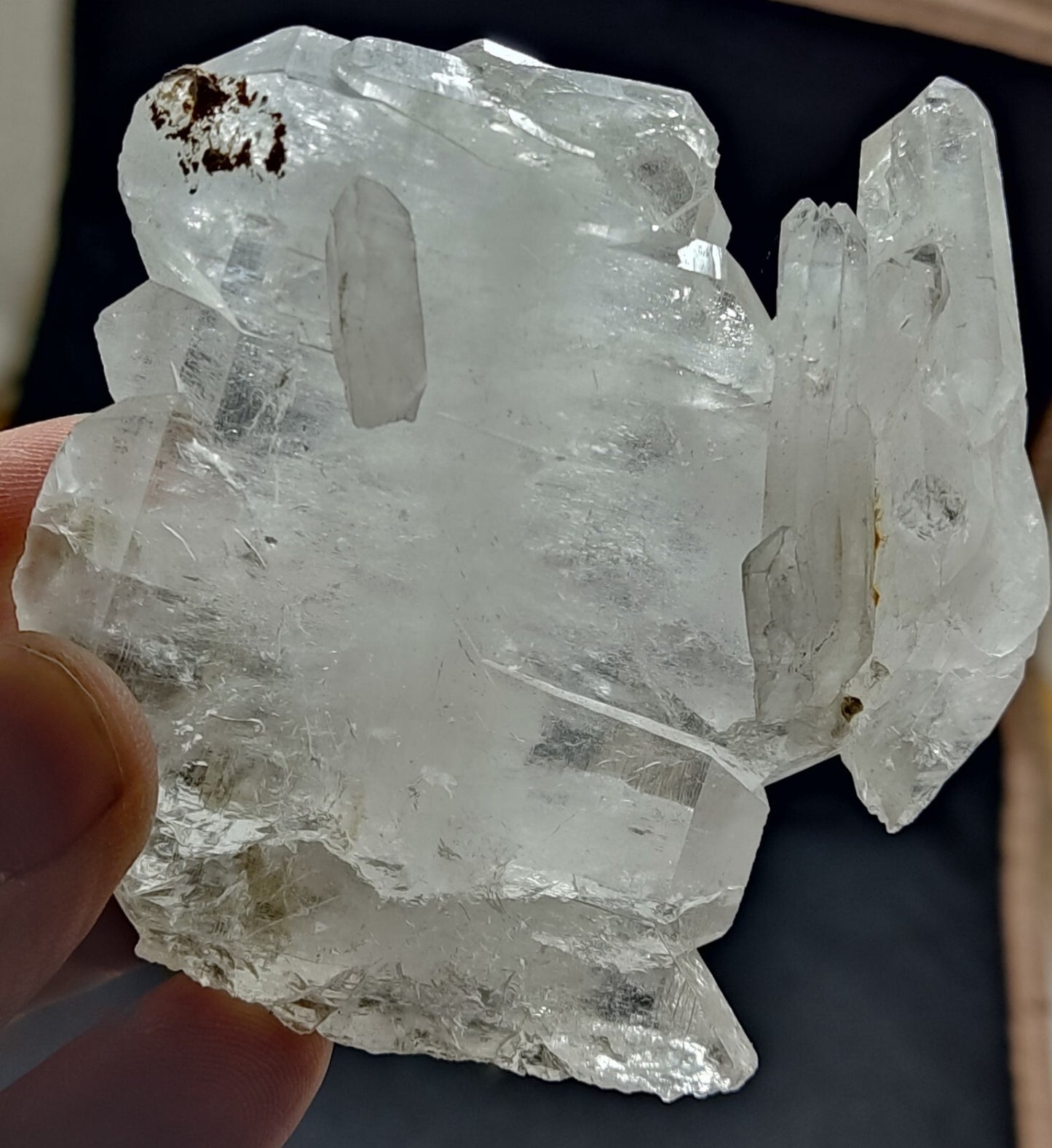An amazing specimen of terminated faden Quartz crystal 190 grams