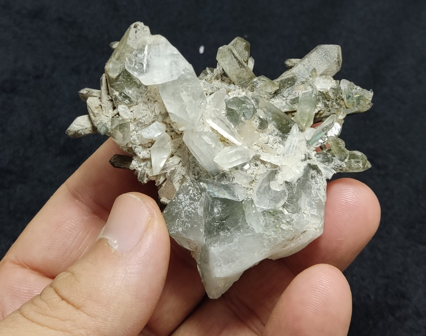 An Aesthetic Natural beautifully terminated Chlorite Quartz cluster 65 grams