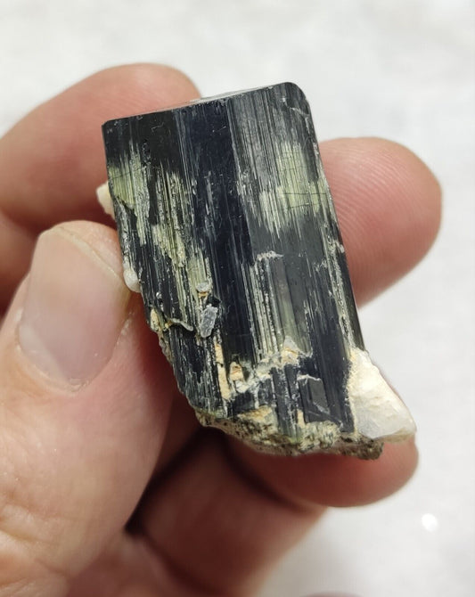 An Aesthetic Natural black Tourmaline specimen with albite 33 grams