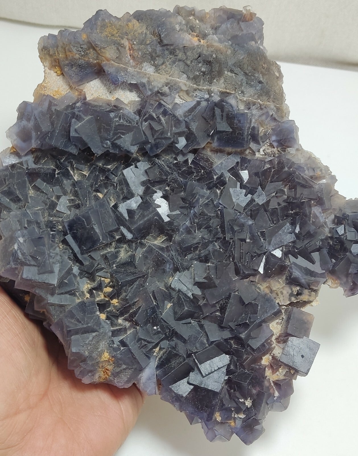 An amazing specimen of cubic light purple Fluorite 1830 grams