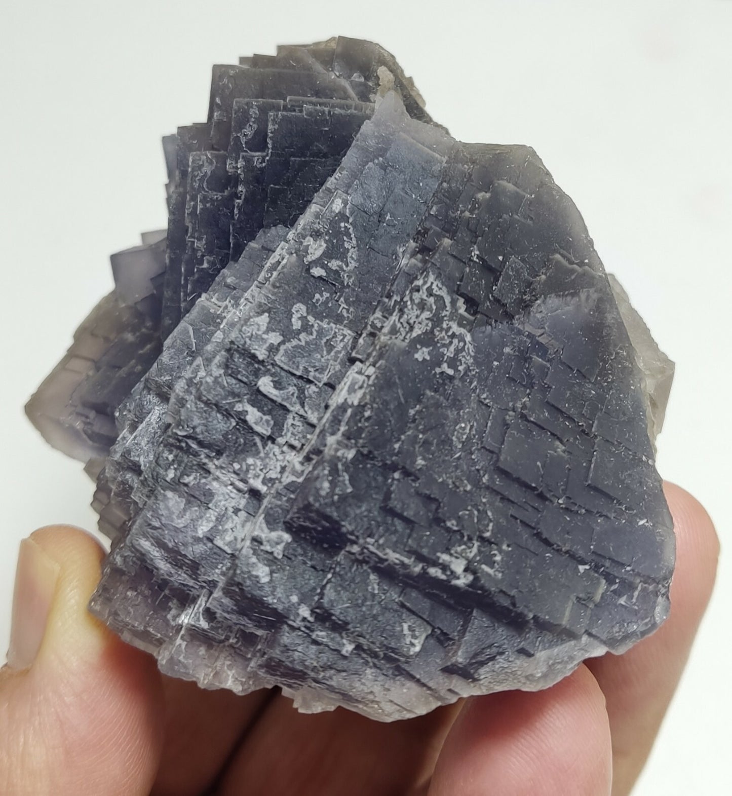 An amazing specimen of cubic dark purplish color Fluorite 433 grams