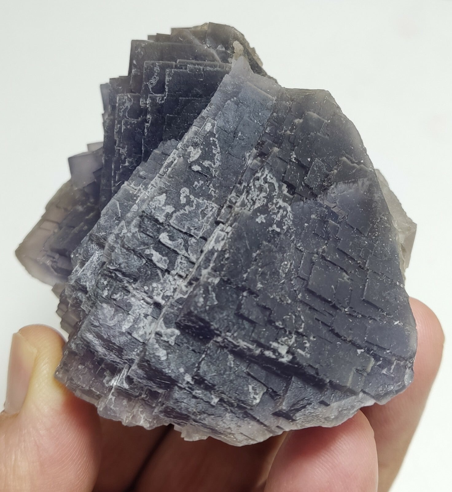 An amazing specimen of cubic dark purplish color Fluorite 433 grams