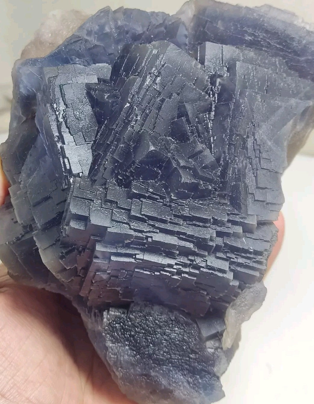 An amazing specimen of cubic dark bluish color Fluorite 1550 grams